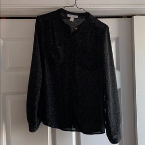 Black Leopard Print Top